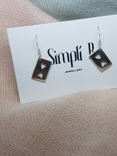 Sterling silver two of hearts drop earrings