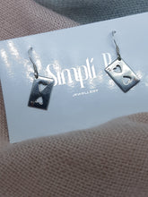 Sterling silver two of hearts drop earrings