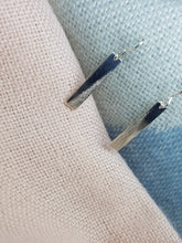 Sterling silver diagonally textured drop earrings