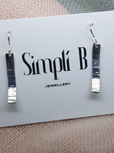 Sterling silver hammer textured & curved drop earrings