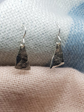 Sterling silver hammer textured triangle earrings
