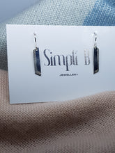 Sterling silver flat textured trapezoid drop earrings
