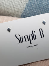 Sterling silver flat diamond shaped stud earrings