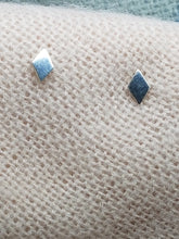 Sterling silver flat diamond shaped stud earrings