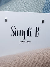 Sterling silver tiny rectangle stud earrings