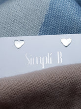 Sterling silver heart stud earrings