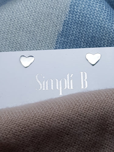 Sterling silver heart stud earrings