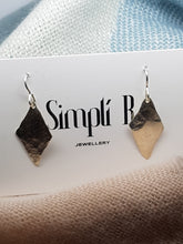 Sterling silver hammer textured long drop earrings