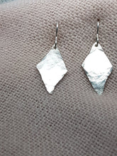 Sterling silver hammer textured long drop earrings
