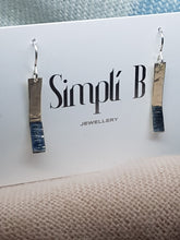 Sterling silver half hammer textured curved drop earrings