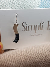 Sterling silver S shaped half hammer textured curved drop earrings