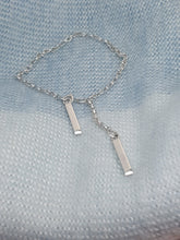 Sterling silver "Block &Chain " bracelet