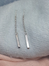 Sterling silver "Block & Chain" drop earrings