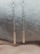 Sterling silver "Block & Chain" drop earrings