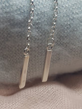Sterling silver "Block & Chain" drop earrings