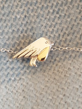 Sterling silver & 9ct gold handcrafted robin necklace