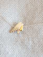 Sterling silver & 9ct gold handcrafted robin necklace