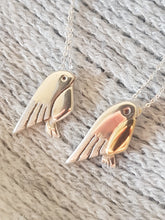 Sterling silver & 9ct gold handcrafted robin necklace
