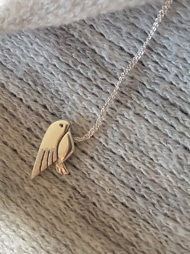 Sterling silver robin necklace