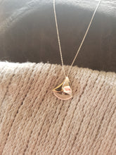 Sterling silver & 9ct gold sailboat necklace