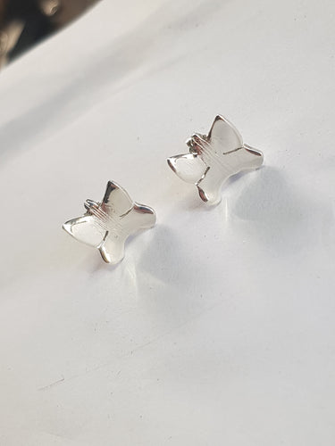 Sterling silver butterfly stud earrings