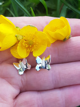 Sterling silver butterfly stud earrings