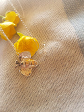 Sterling silver "Simplí  Busy Bee" necklace with 9ct gold stripe accents