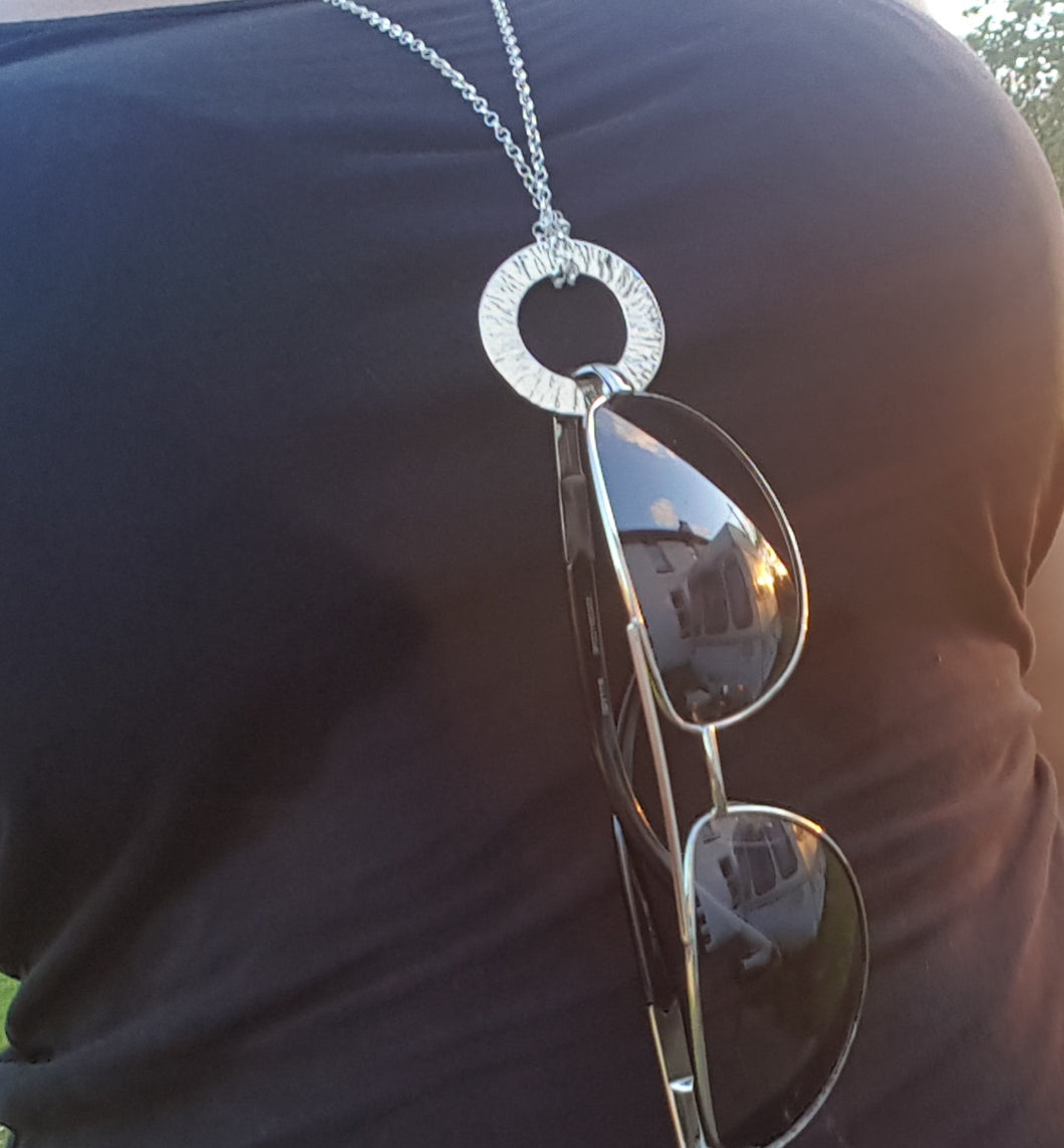 Sterling silver eyeglass pendant necklace