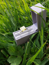 Sterling silver ring set with lemon peridot cubic zirconia