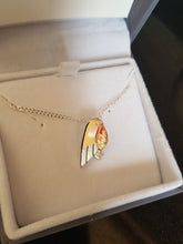 Sterling silver & 9ct gold handcrafted robin necklace