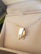 Sterling silver & 9ct gold handcrafted robin necklace