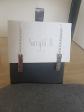 Long hammered sterling silver drop earrings on chain