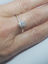 Sterling silver ring set with a clear cubic zirconia