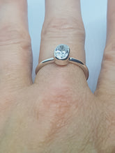 Sterling silver ring set with a clear cubic zirconia