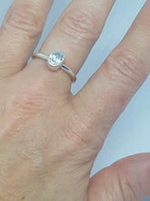 Sterling silver ring set with a clear cubic zirconia