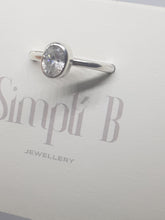 Sterling silver ring set with a clear cubic zirconia