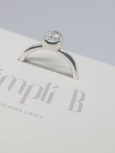 Sterling silver ring set with a clear cubic zirconia
