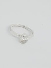Sterling silver ring set with a clear cubic zirconia