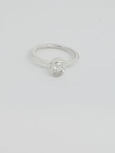Sterling silver ring set with a clear cubic zirconia