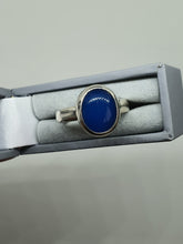 SOLD! 925 serling silver ring with a blue agate gemstone