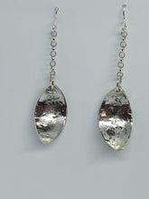 Textured 925 sterling silver drop earrings
