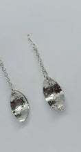 Textured 925 sterling silver drop earrings
