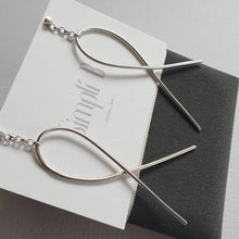 925 sterling silver chain & twist drop earrings