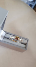Chunky 925 sterling silver ring with a hunk of 9ct gold